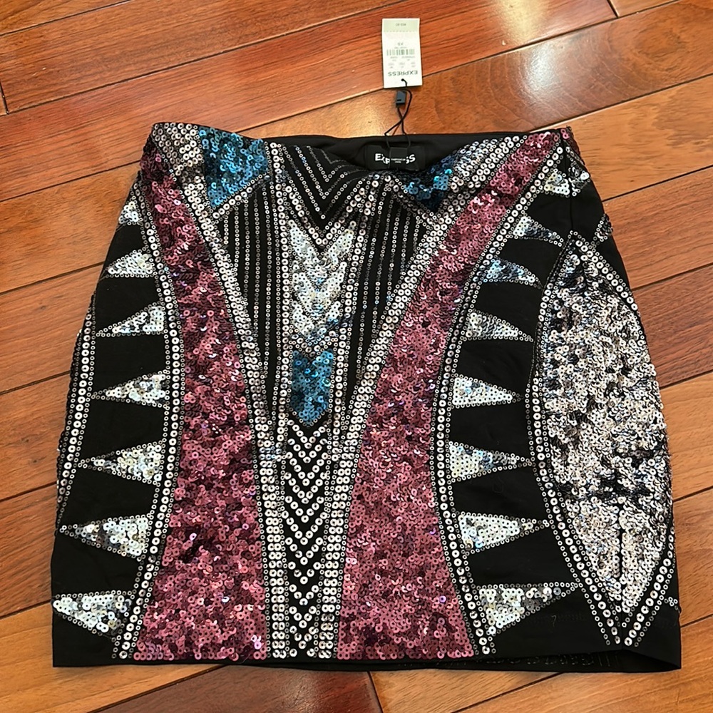 Express sequin skirt